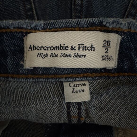 Abercrombie Fitch Curve Love High Rise Mom Shorts Cut Off Women's Size 2/26 - Picture 3 of 6